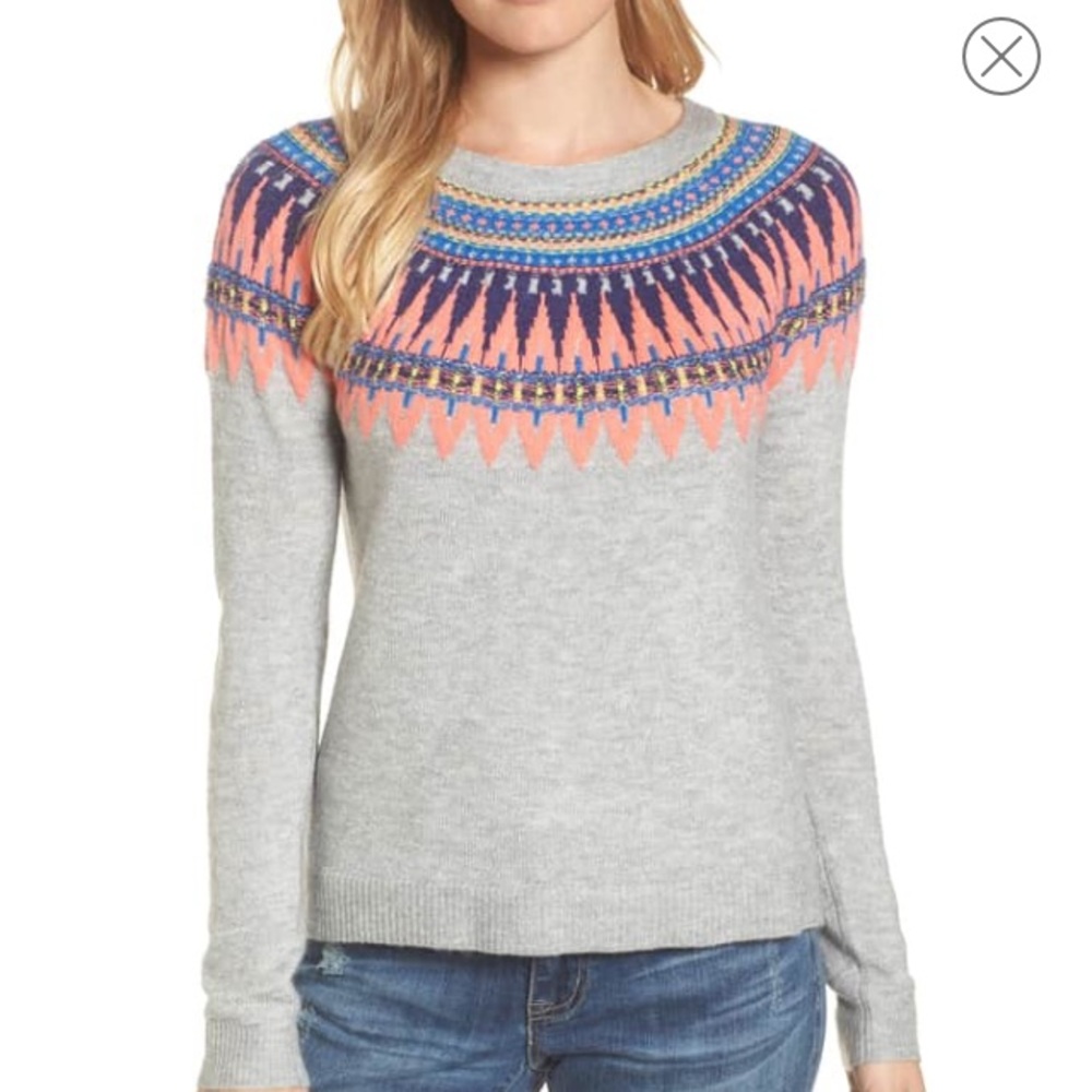 Caslon tie-back fairisle sweater, S